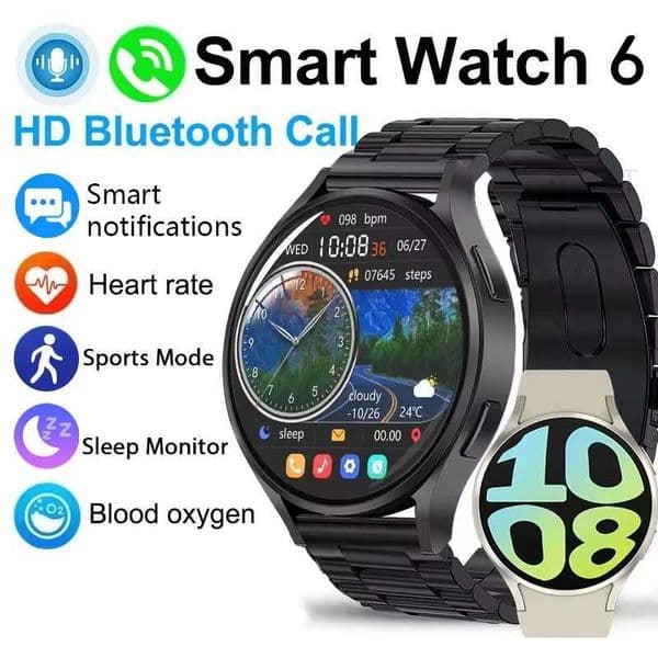 KESHUYOU 2025 New Womens Fashion Smart Watch 6 BT Calling Health Monitoring Alarm Mens Sports SmartwatchW251129