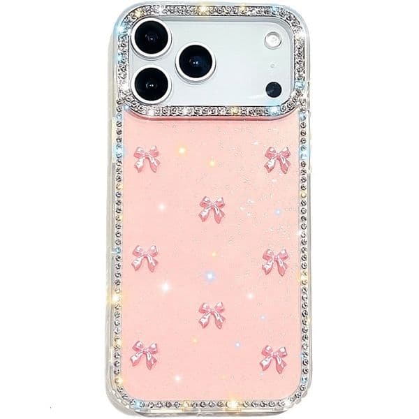Bow Phone Case iPhone 17 Pro Max Compatible with Apple 16/15 Pro Edge Diamond Protective Case