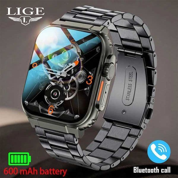 LIGE New 600mAh Smart Watch Ultra Watch Men BT Call TWS Local Music Sport Clock 20 Inch IP68 Waterproof Ultra SmartwatchW251129