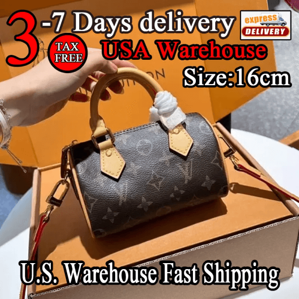 Top designer mini nano shoulder bag 16cm 20cm 25cm shoulder bag female leather denim messenger bag luxury brand embossed handbag purse brown flower handbag SSSSS+