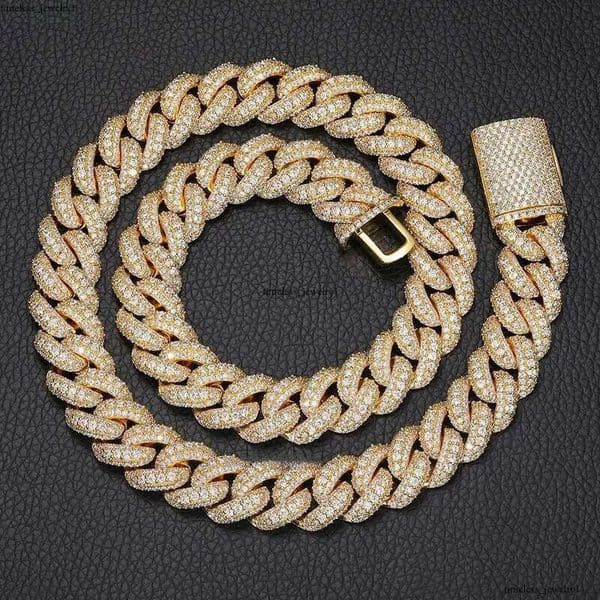 designer jewelry moissanite Pendant Necklaces Jewelry Hip Hop Rose Gold Custom Made Name Clasp Miami VVS Moissanite Dia cuban k iced out chain e7