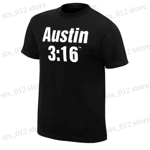 Steve Austin Stone Cold 3 16 Black T-shirt for Men New Summer T-shirt Bestseller Short Slve Two R He Plus Size T250430
