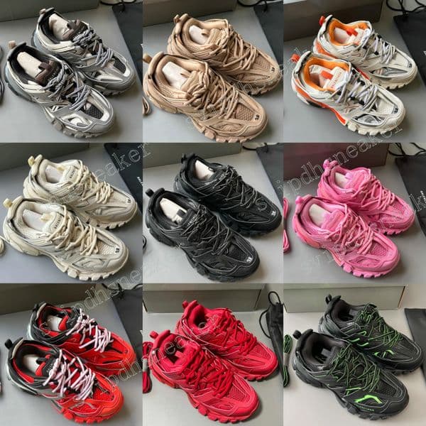 66 Designer Track 3.0 7.0 7.5 Casual Shoes Men Women Paris Triple White Black Pink Grey Beige Sneakers Gomma Leather Nylon Printed Platform 35-46