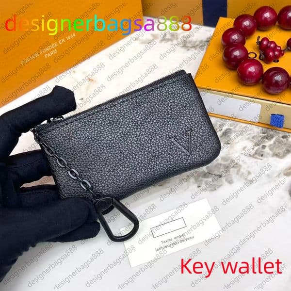 2026 Designer wallets POCHETTE CLES Keychain Ring coin purse Luxurys Damier leather Credit Card Holder small zipper purses Wallet