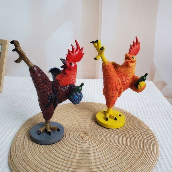 Cross-Border New Cute Cartoon Drunken Kung Fu Chicken Desktop Ornament Doll Creative Small Gadgets Car Craft Decoration
