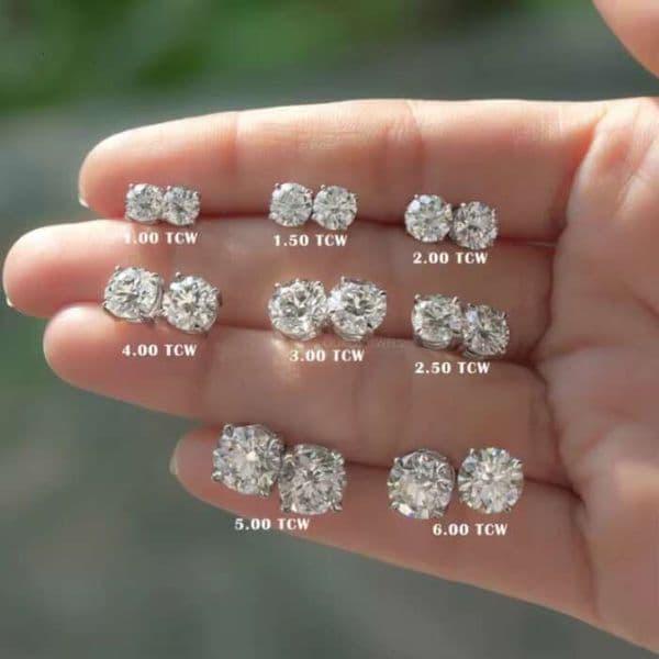 Fine Jewelry Earrings CVD HPHT Lab Grown Diamond 10K/14K/18K Gold Ice Out 1CT D Color Stud Diamond Earrings Z260910
