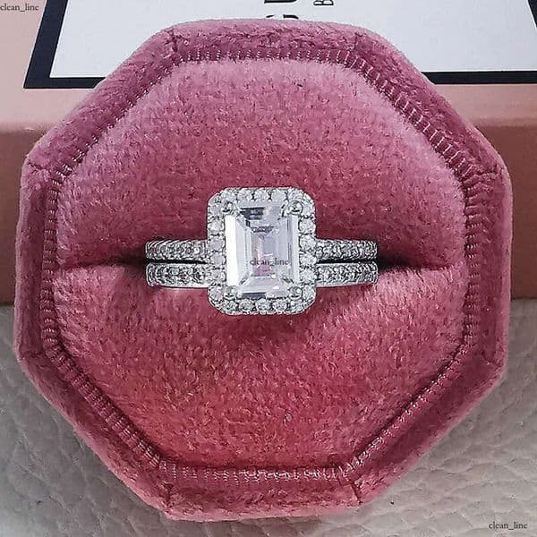 Band 2023 New Sterling Sier Big Wedding Rings Set for Bridal Women Engagement Finger Party Gift Designer Jewelry J230517