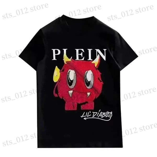 Alex Plein Monster Rhinestone Crystal Shirt Mens Fashion Neutral 2025 Summer Crew Collar Short Sleeve T-shirt Company T250430