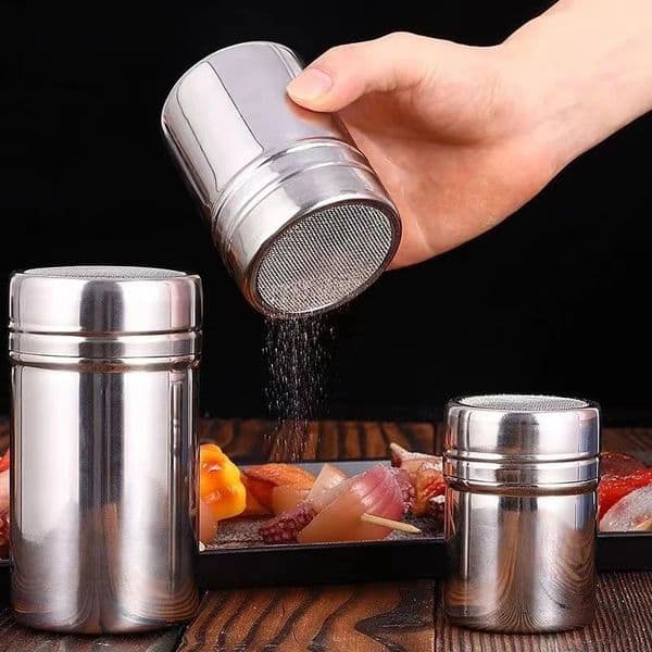 Stainless Steel Coffee Shaker Sifter with Lid Flour Sugar Salt Icing Mesh BBQ Seasoning Bottle Kitchen Supplies 251129BANJIA