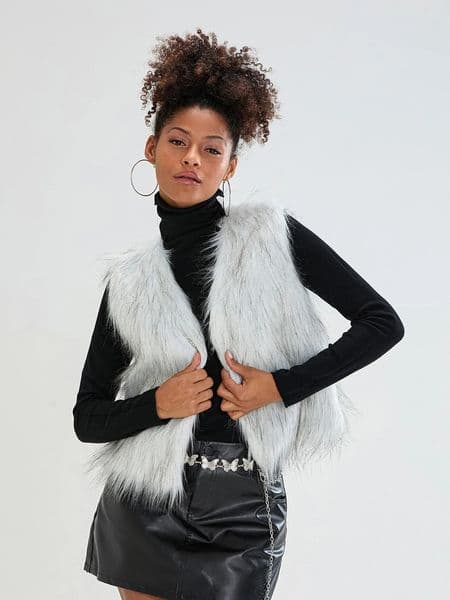 Women Faux Fur Vest Coat Sleeveless Open Front Gilet Outerwear for Fall Winter Casual Street 251129