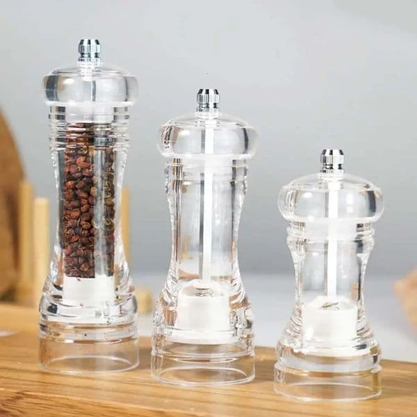 1Pcs Durable Acrylic Pepper Grinder Portable 456 Inch Salt Shakers Ceramic Rotor Seasoning Kitchen Tool 251129BANJIA