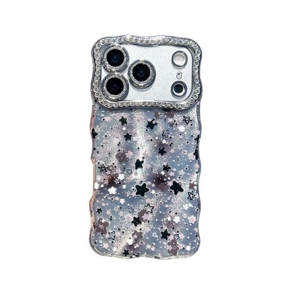 Twisted Edge Gradient Star Phone Case iPhone 17 Pro Max Compatible With Apple 16/15 Pro Diamond Lens Hard Case