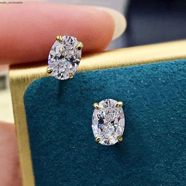 Choucong Drop Ship Top Sell Stud Earrings Moissanite Solitaire Simple Fashion Jewelry 925 Sterling Silver Gold Fill Women Wedding Oval Diamond Earring Gift ec