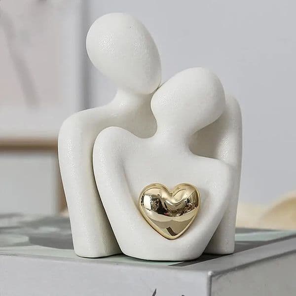 N-ordic Decorative Abstract Couple Statue Modern Decoration Home Sculpture Ceramic Figure Figurines Living Room Crafts Ornaments 250121