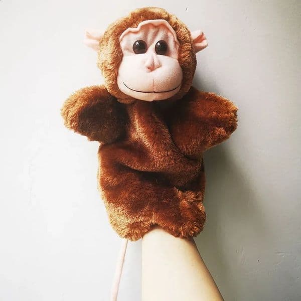 Monkey Hand Cartoon Plush Animal Finger Storytelling Doll 250121