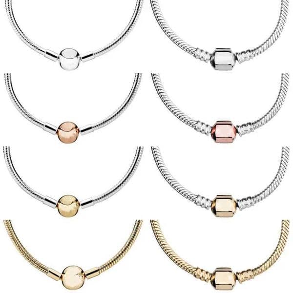 Chain For Man Original 925 Sterling Silver Moments Lobster Ball Barrel Clasp Snake Chain Necklace woman necklace For Women Charm DIY Jewelr Crystal