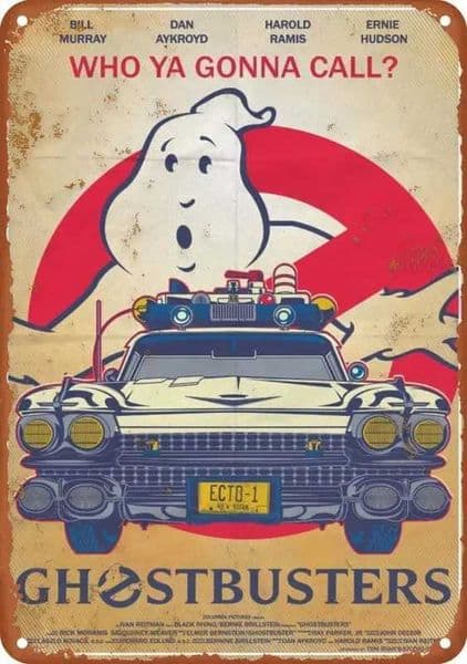 Movie Ghostbusters Poster Vintage Metal Tin Sign Aluminum Sign Art Wall Decor 12 X 8 Inch Bedroom Kitchen Cafe Pub PlaqueXJ250116