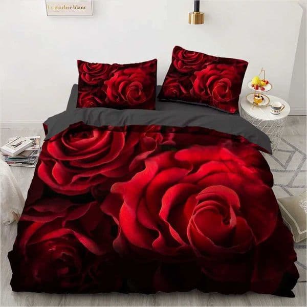 3D Bedding Set Custom Single Queen King Size 3PCS Duvet Cover Set Blanket/Quilt Case Rose Bed Set For Wedding Microfiber X250203