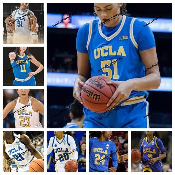 2025 NCAA UCLA Bruins Basketball College basketball jersey s-3xl Elina Aarnisalo 7 Janiah Barker 0 Cain 2 Dudley 22 Dugalic 32 Gardiner30 Jaquez11 Leger-Walker5
