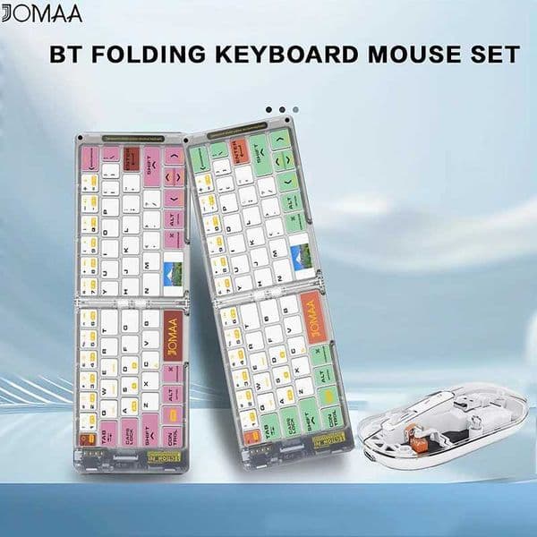 wireless connections Foldable Keyboard Mouse Combination USB Foldable Keyboard and 2400DPI Silent Mouse for Computers and Laptops X250314