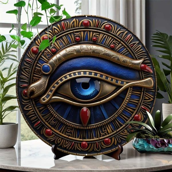 Eye of Horus Wall ArtEgyptian Mythology Symbol High-Resistance Metal Decor with 3D Look Home Bath Decor Farmhouse StyleXJ250116