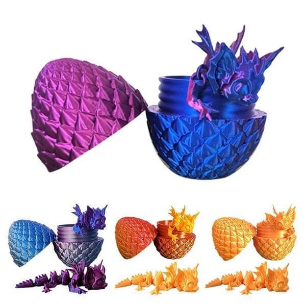 3D Printed Dragon Eggs with Dragon Inside Crystal Articulated Dragons Mystery Dragon Egg Fidget Toy Home Office Desk Decor Z250118