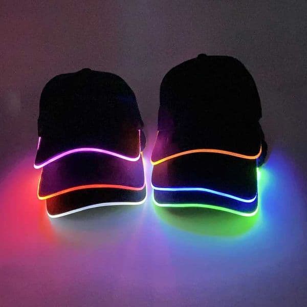 Fluorescent LED Fiber Optic Hat Neon Glowing Baseball Cap Dance Bar Party Supplies Hiphop Rap Hat Club Props Costume T250122