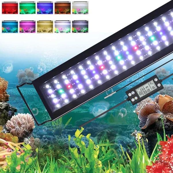 Full Spectrum 24/7 Cycle LED Lighting Fish Tank Light With LCD Display And Thermometer Memory Function Aquarium Light IP68 Z250205