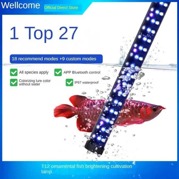 T12 Lamp LED Full Spectrum Ornamental Fish Brightening Lamp Arowana Colorful Fish Ornamental Fish Waterproof LED Aquarium Light Z250205