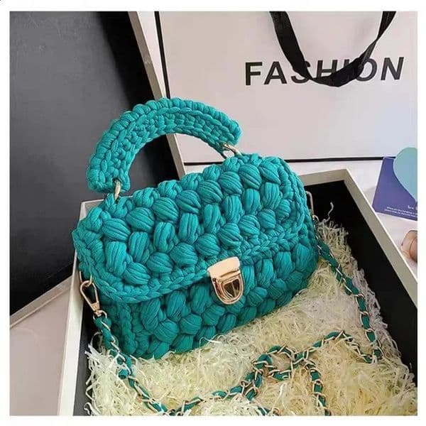 DIY Knitted Handbag Wallet Fashion Rope Woven Ladies Handbag Casual Chain Shoulder Messenger Bag 250110