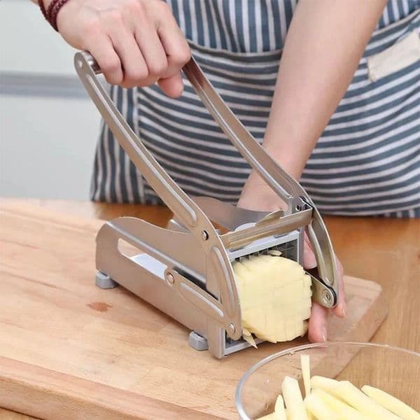 Potato Chips Strip Slicer Stainless Steel French Fries Cutter Chopper Chips Machine Making Tool Potato Cut Fries Kitchen Tool 250113