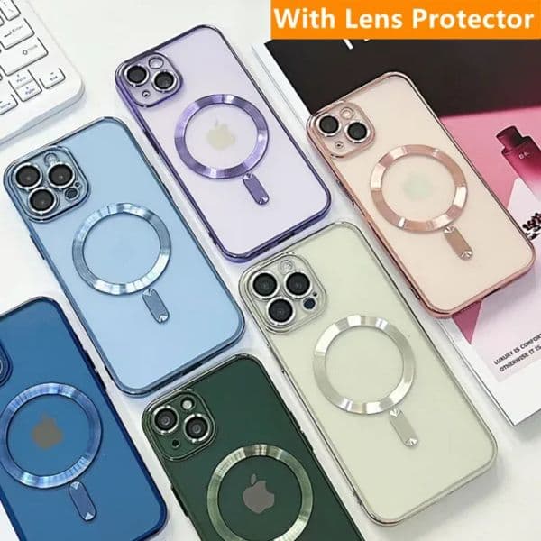 2026 New Wireless Magnet Plating Phone Case Magsafe For Iphone 16 15 14 13 12 11 outdoor Pro Max 14Plus 15Plus 16Plus Magnetic Soft TPU Back Cover With Camera L