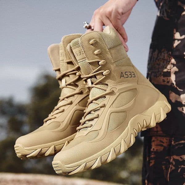 Fashion Men High Top Boots Outdoor Desert Tactical Boot Non-Slip Platform Hiking Boots for Men Jungle Combat Boot Big Size47Bota 250120