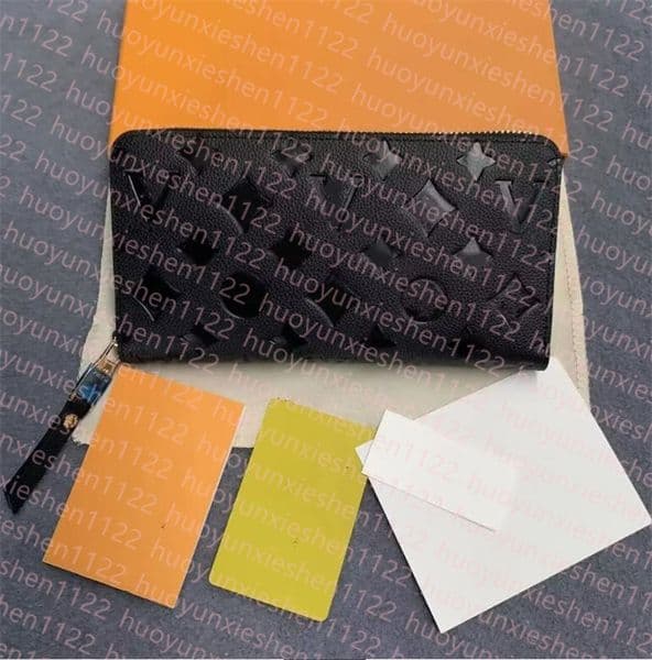 Fashion flowers designer wallet luxurys Men Women leather bags long single zipper wallets Classic Letters coin Purse Original Box Plaid card holder card holde
