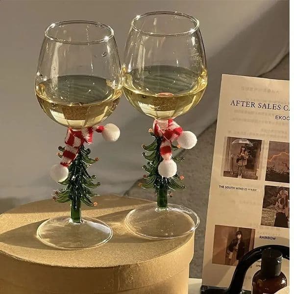 Advanced Atmosphere Christmas Wine Glass Colored Glasses Tree Decoration Goblet Gift Gifts 250206