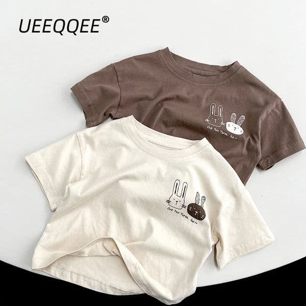 Summer Children T-Shirts 1-8Y Boys Girls Cotton Print Cartoon Short Sleeve T Shirts Tops Tees Toddler Wear Tshirt Kids Clothing 250207 L260508ET25