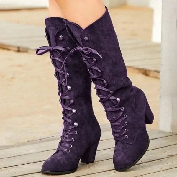 Trendy Womens Boots Autumn Winter Roman Knight High Round Toe Thick Sole Height Increasing Anti Slip Shoes 250117BJ