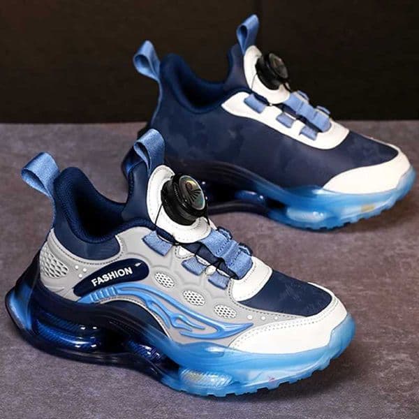 Childrens tennis shoes autumn new waterproof leather casual lightweight rotating buckle breathable running shoes W250207