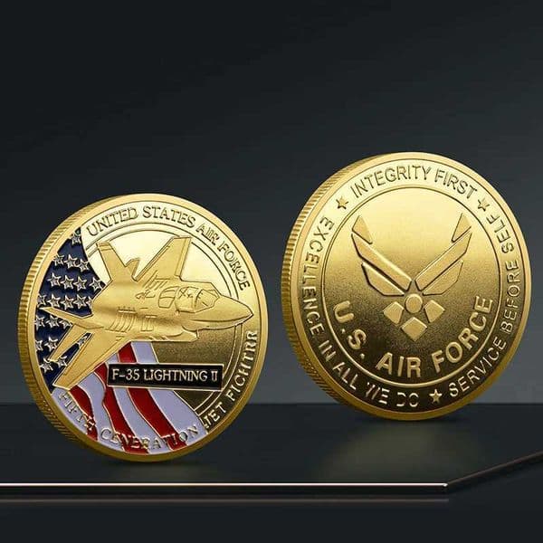 Souvenir Coin US Air Force F-35 Fighter Commemorative Coin Craft Falcon Commemoration W250207