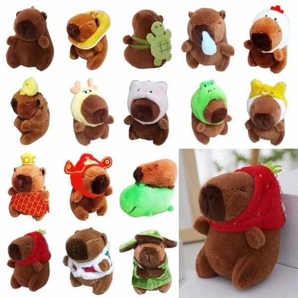 Multicolor Plush Capybara Keychain Cute Toy Stuffed Animals Simulation Capybara Pendant Capybara AccessoriesXJ250115