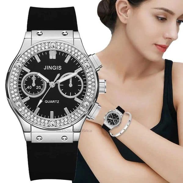 Fashion 2023 Rubber Women Watches Luxurious Brand Casual Diamond Female Quartz Wristwatches Simple Sport Clock Relogio Feminino Z250207