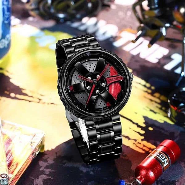 Cool And Cool Fashion Clock Stainless Steel Mens Quartz Wristwatch Dial Sport Car Rim Wheel Hub Business Luxury Wrist Watches Z250207