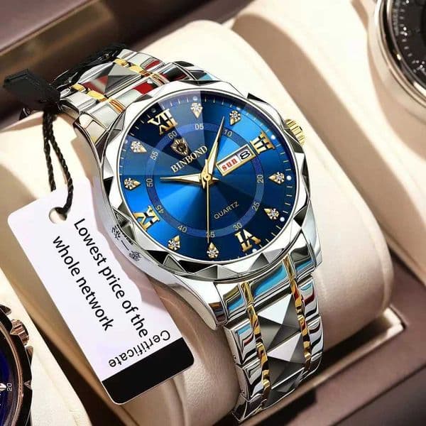 New Gold Business Leather Casual Diamond Clock Men Luxury Watch Automatic Watches Mens Fashion Quartz Wristwatches Orologi Uomo Z250207