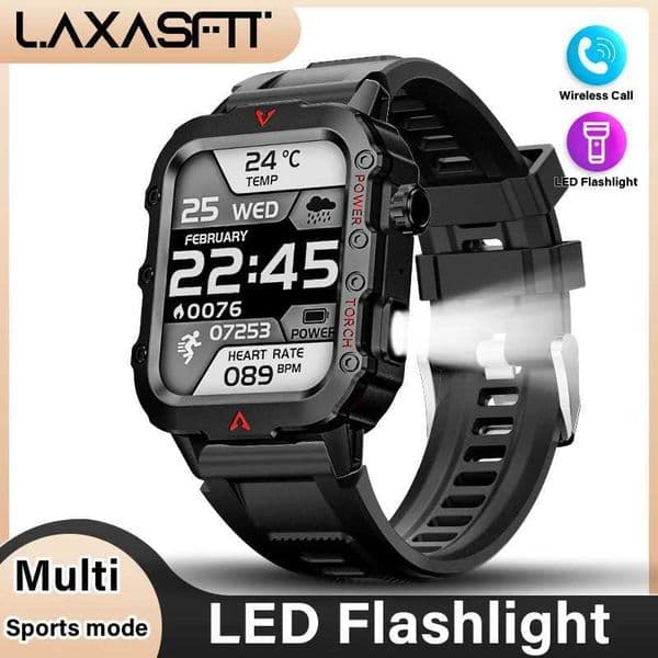 LAXASFIT 2024 New LED Mens Smartwatch Talking Smartwatch Multi Sport Mode Health Monitoring Smart Watch Z250207