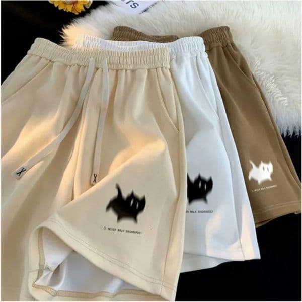 Oversized Shorts Men Gaussian Blur Scares Kittens Print High Street Couple Fivepoint Basketball Short Pants 250120