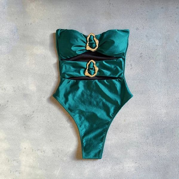 Oval One Piece Swimsuit 2025 Sexy Swimwear Women Swimsuit Hollow Out Bathing Suit Beachwear Monokini Female Biquini Swim 250207