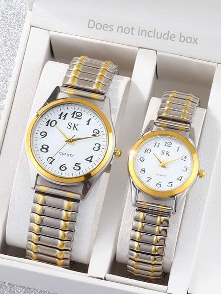 2 Elegant retro elastic quartz watches Classic Business fashion analog watches a gift for loved ones Z250207