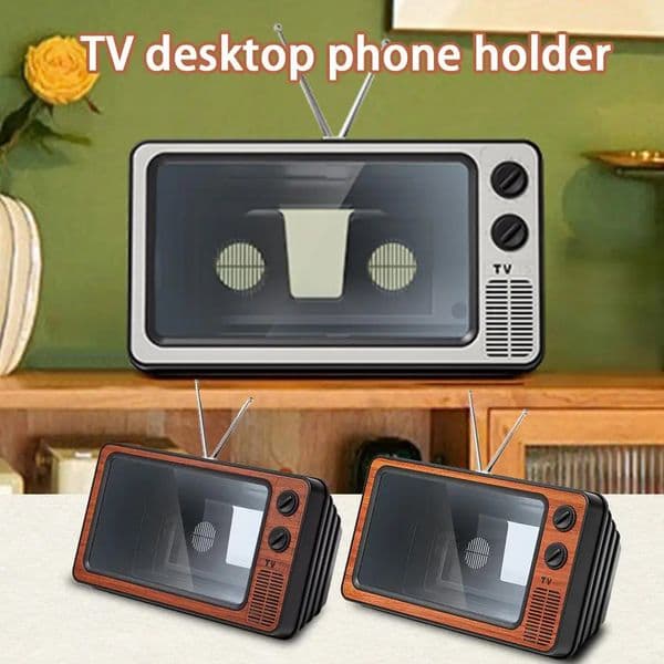 Vintage TV Phone Holder Creative Retro Mobile Phone Extended Holder Phone Zoom Surround Amplifier Follow-up Stand Screen In T8Q0 250117