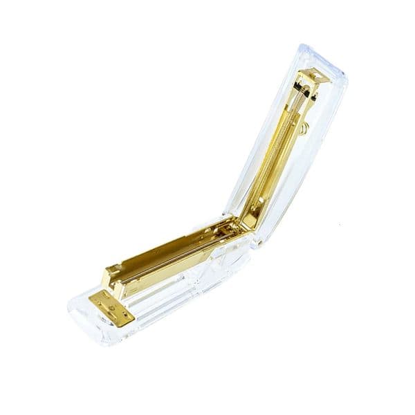 Student Stationery Clear Stapler Manual Stapling Machine Gold Staplers for Desk 250206