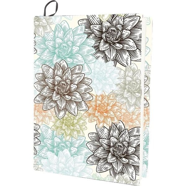Flower Stretchable Book Cover Floral Lotus Washable Reusable Large Nylon Book Protector 9.4x15.7 Inch Elastic 250207BJ